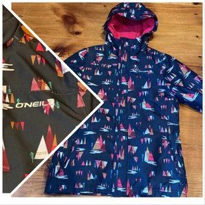 O'NEILL Girls 16 Mountain Peak Printed Ski Jacket Apron 10K Waterproof